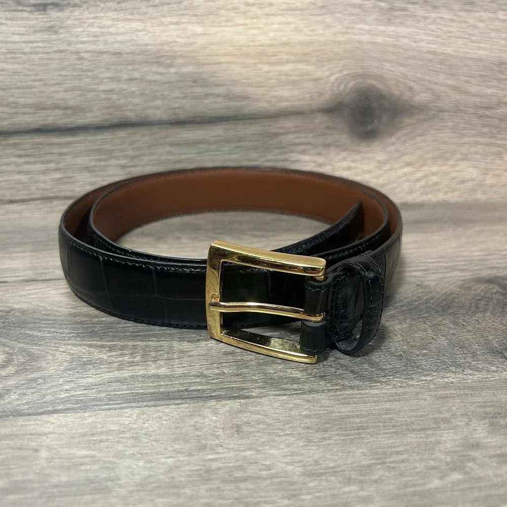 JoS. A. BANK Black Fine Italian Leather Dress Belt‎ - Men's Size 36